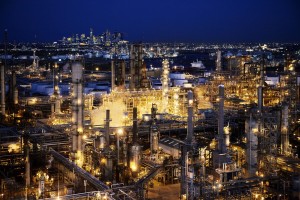 An oil refinery located on the Houston ship channel.